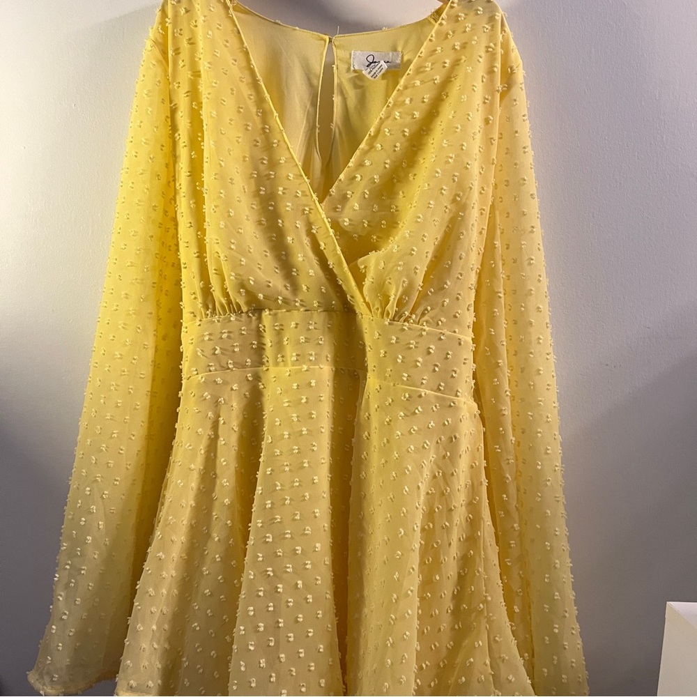 Yellow Polka Dot Mesh Dress Medium